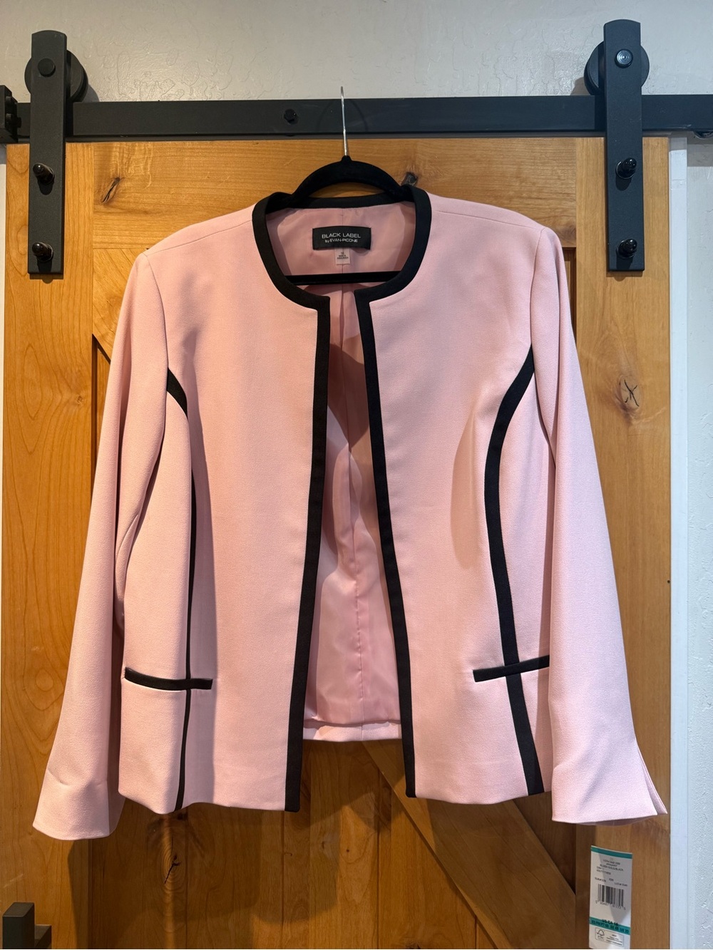 Black Label Blazer- Pink with Black Trim